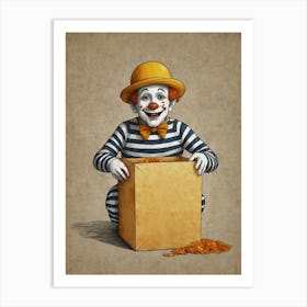 Clown In A Box Art Print