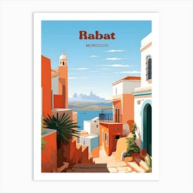 Rabat Morocco Streetview Modern Travel Art Art Print