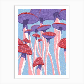 Colourful Mushroom Trippy Illustration Art Print