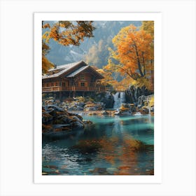 Autumn Lake In The Mountains Art Print