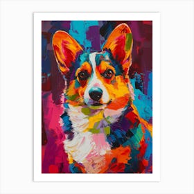 Colorful Corgi dog painting Art Print