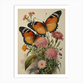 Butterflies In Bloom Art Print