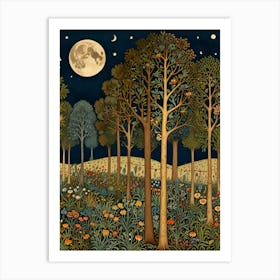 William Morris Moonlight In The Forest 90 Art Print