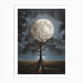 Full Moon Tree Art Print