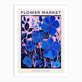 Blue Flower Market Poster Bougainvillea 4 Art Print