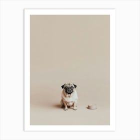 Pug Dog. Generated AI. Art Print Art Print