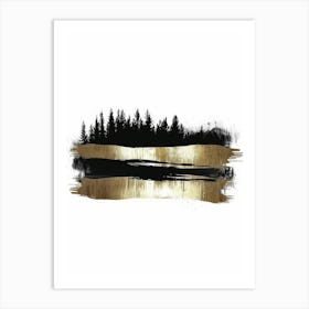 Gold And Black Forest 2 Art Print