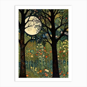 William Morris Moonlight In The Forest 82 Art Print