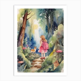 Little Girl In The Woods Art Print