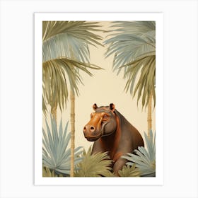Hippopotamus Tropical Animal Portrait Art Print