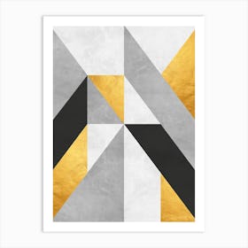 Collage with gold and black 7 Art Print