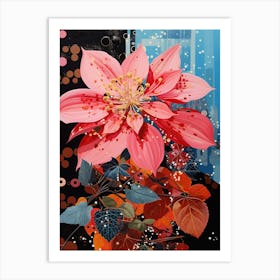 Surreal Florals Poinsettia 4 Flower Painting Art Print