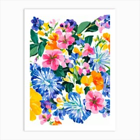Alstromeria Modern Colourful Flower Art Print