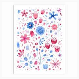 Watercolor Wild Flowers Art Print