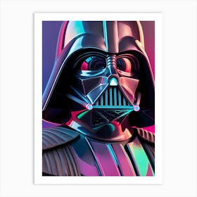 Darth Vader Star Wars Neon Iridescent (43) Art Print