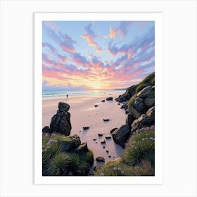 Sunset On The Beach 8 Art Print