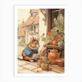 Storybook Animal Watercolour Guinea Pig 2 Art Print