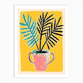 Palm Plant In A Pot Art Print