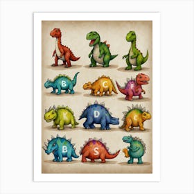 Alphabet Dinosaurs Art Print