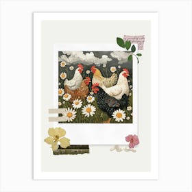 Scrapbook Chickens Fairycore Painting 1 Art Print