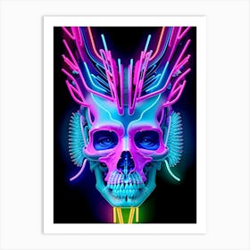 Neon Skull 9 Art Print