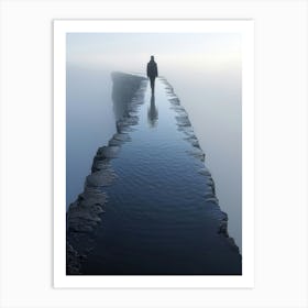 Man Walking On A Cliff Edge Art Print