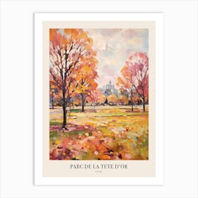 Autumn City Park Painting Parc De La Tete D Or Lyon France 3 Poster Art Print