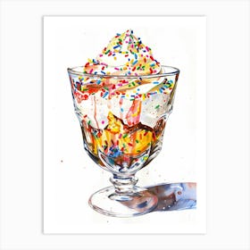 Rainbow Trifle With Sprinkles Mixed Media Painting 4 Art Print