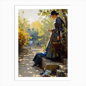 Woman In The Park Art Print