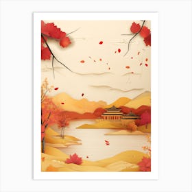 Beautiful Landscape Paper Craft Style 4 Art Print