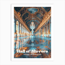 Hall Of Mirrors Palace Of Versailles Art Illustration Affiche