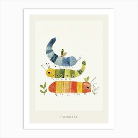 Colourful Insect Illustration Catepillar 6 Poster Art Print