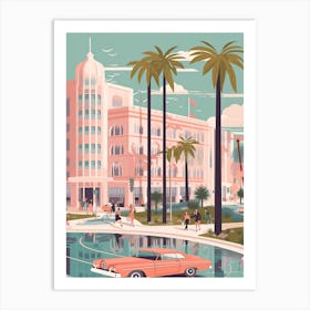 Los Angeles Usa Travel Illustration 4 Art Print