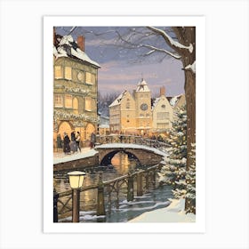 Vintage Winter Illustration Stratford Upon Avon United Kingdom 3 Art Print