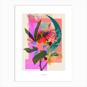 Gaillardia 4 Neon Flower Collage Poster Art Print