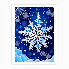 Fernlike Stellar Dendrites, Snowflakes, Pop Art Matisse 3 Art Print