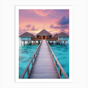 Sunset At The Maldives 2 Art Print