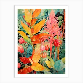 Tropical Plant Painting Croton 2 Art Print