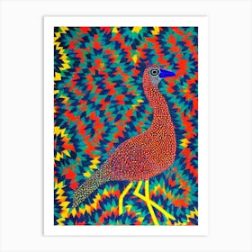 Emu Yayoi Kusama Style Illustration Bird Art Print