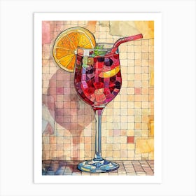 Tiled Sangria Drink 4 Art Print