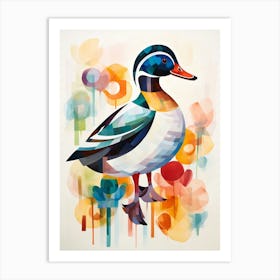 Bird Painting Collage Mallard Duck 1 Art Print