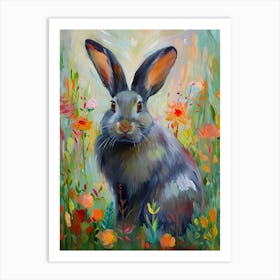 Silver Marten Rabbit Painting 4 Art Print