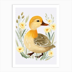 Baby Animal Illustration  Duck 2 Art Print