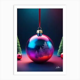 Modern Christmas Ball Art Print