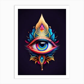 Mysticism, Symbol, Third Eye Tattoo 1 Art Print