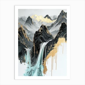 Lhotse Glimmer Textured Abstraction Art Print