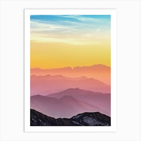 Sunrise Over Mountains Art Print