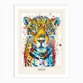 Jaguar Colourful Watercolour 4 Poster Art Print