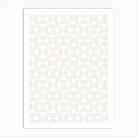 Mid Century Beige And White Art Print