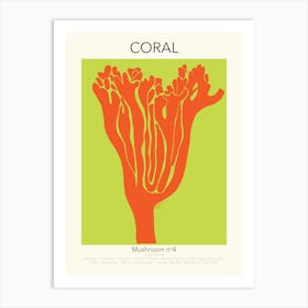 Coral Mushroom Poster Art Print